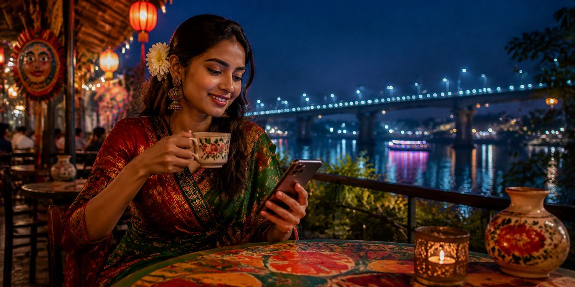 ময়মনসিংহে পহেলা বৈশাখের উৎসবে একজন ব্যবহারকারী মোবাইলে rajpro247 ক্যাসিনো বিশ্লেষণ দেখছেন